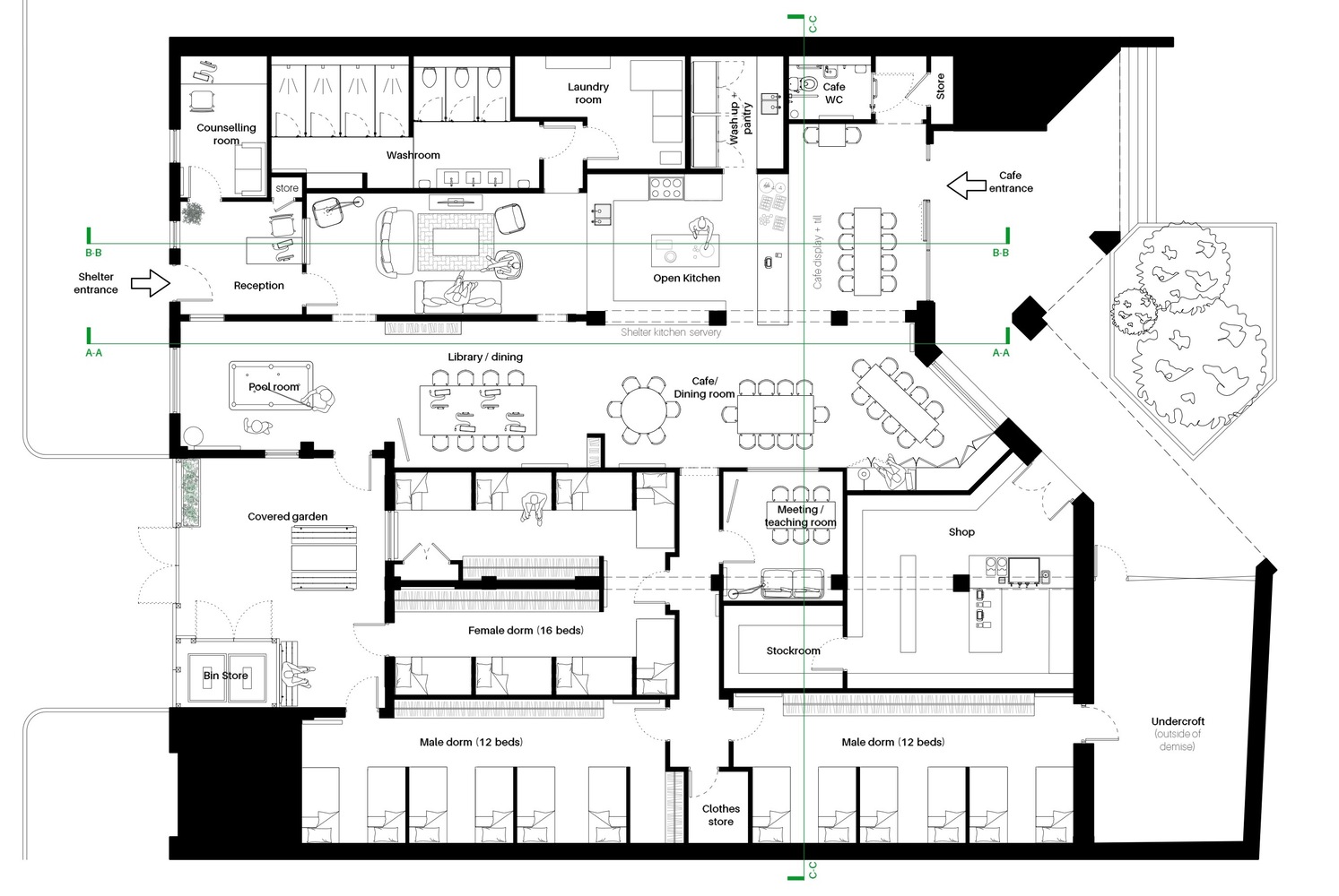 Chalet Iskar downstairs floor plan